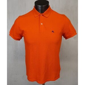 Mens ETRO Polo Shirt Short Sleeve Shirt Orange Made in Italy Size S Cotton Milan